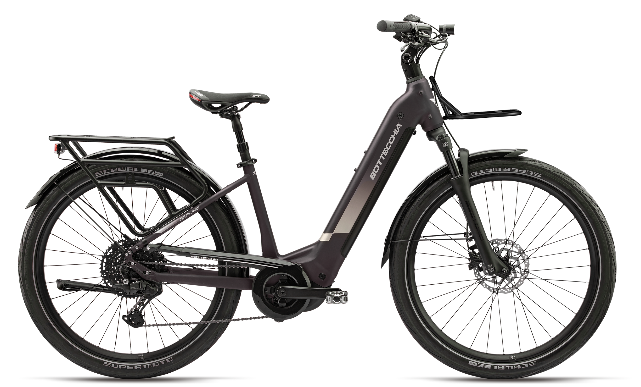 bottecchia e-bike damen BE23 BERLINO – CICLI Farbe:schwarz Reibekuchenteig thule_chariot